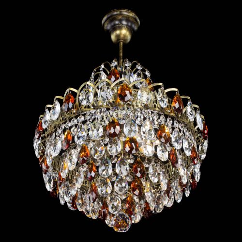 Люстра Грация с подвесом под бронзу Чайная в Новокузнецке Гусь Хрустальный