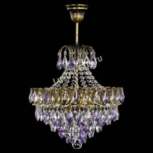 Люстра Грация с подвесом под бронзу Фиолетовая в Новокузнецке Гусь Хрустальный