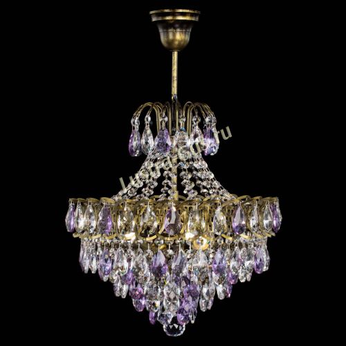 Люстра Грация с подвесом под бронзу Фиолетовая в Новокузнецке Гусь Хрустальный