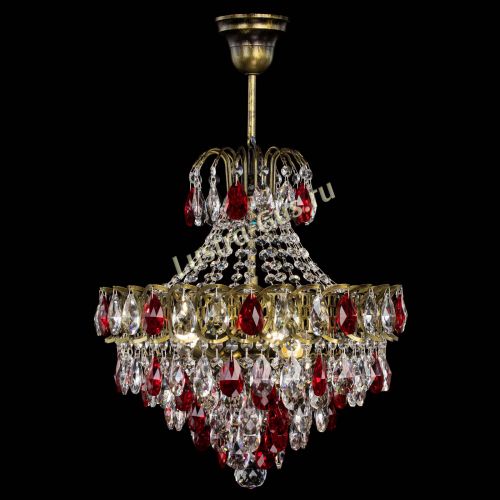 Люстра Грация с подвесом под бронзу Красная в Новокузнецке Гусь Хрустальный