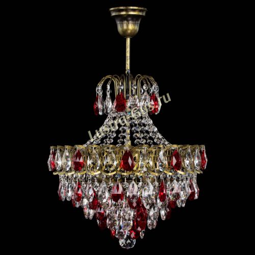 Люстра Грация с подвесом под бронзу Красная в Новокузнецке Гусь Хрустальный