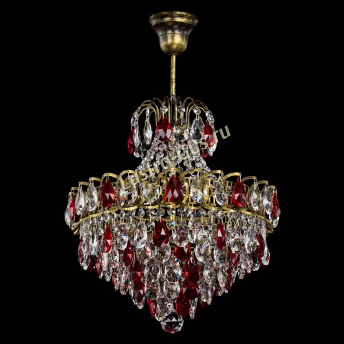 Люстра Грация с подвесом под бронзу Красная в Новокузнецке Гусь Хрустальный