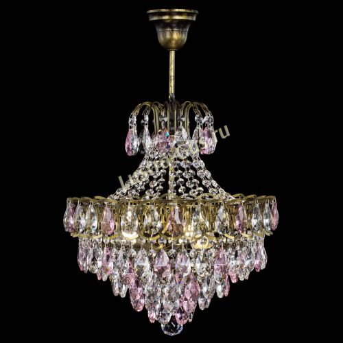 Люстра Грация с подвесом под бронзу Розовая в Новокузнецке Гусь Хрустальный