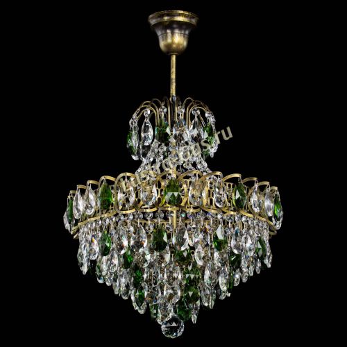 Люстра Грация с подвесом под бронзу Зеленая в Новокузнецке Гусь Хрустальный