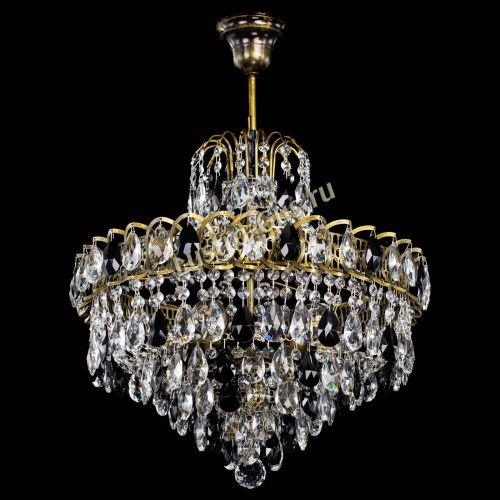 Люстра Грация №5 с подвесом под бронзу Черная в Новокузнецке Гусь Хрустальный