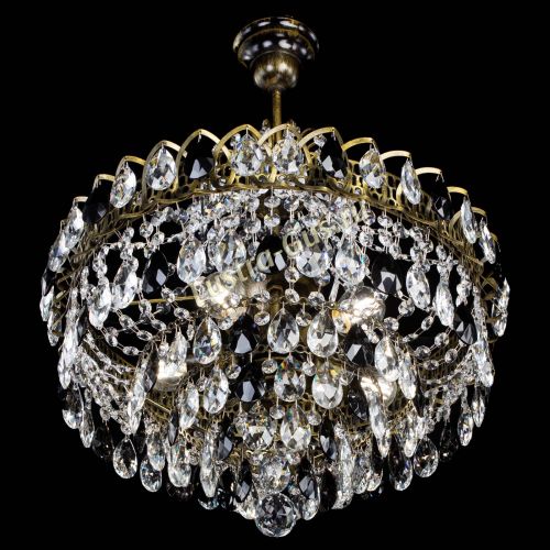 Люстра Грация №5 с подвесом под бронзу Черная в Новокузнецке Гусь Хрустальный