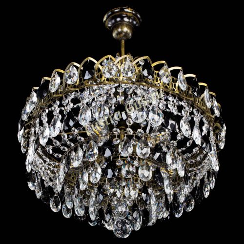 Люстра Грация №5 с подвесом под бронзу Черная в Новокузнецке Гусь Хрустальный