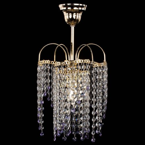 Люстра Иволга №1 Оптикон фиолетовая в Новокузнецке Гусь Хрустальный