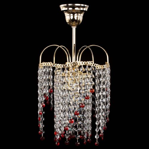 Люстра Иволга №1 Оптикон красная в Новокузнецке Гусь Хрустальный