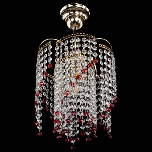 Люстра Иволга №1 Оптикон красная в Новокузнецке Гусь Хрустальный