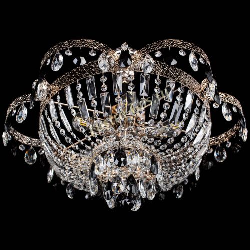 Люстра Камея Флора №5 с подвесом Черная в Новокузнецке Гусь Хрустальный