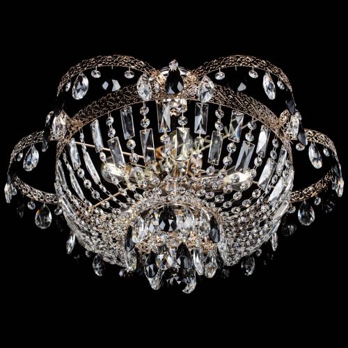 Люстра Камея Флора №5 с подвесом Черная в Новокузнецке Гусь Хрустальный