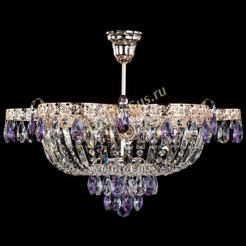 Люстра Камея Флора №5 с подвесом Фиолетовая в Новокузнецке Гусь Хрустальный