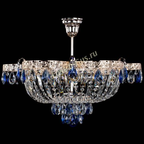 Люстра Камея Флора №5 с подвесом Синяя в Новокузнецке Гусь Хрустальный