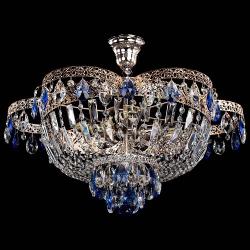 Люстра Камея Флора №5 с подвесом Синяя в Новокузнецке Гусь Хрустальный