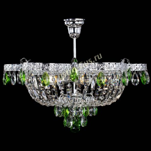Люстра Камея Флора №5 с подвесом Зеленая в Новокузнецке Гусь Хрустальный