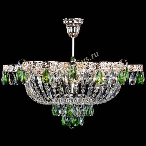 Люстра Камея Флора №5 с подвесом Зеленая в Новокузнецке Гусь Хрустальный