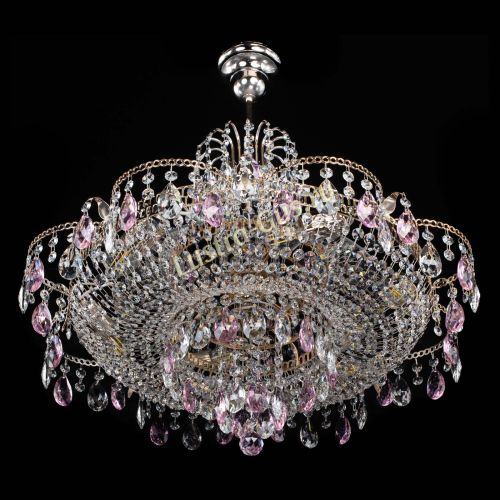 Люстра Камея журавлики №6 розовая в Новокузнецке Гусь Хрустальный