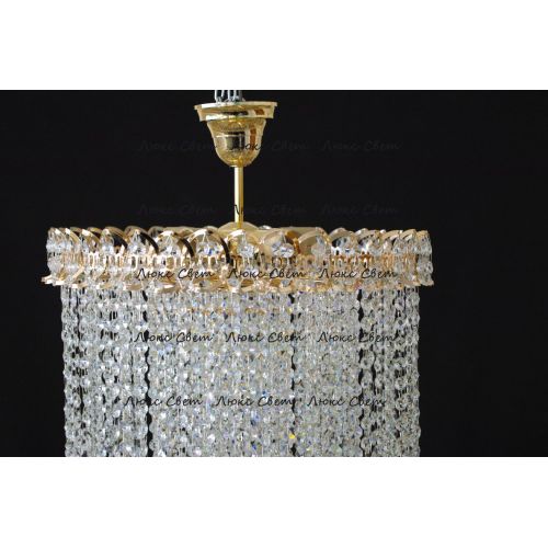 Люстра Капель 5 ламп конус 40 см длинная  в Новокузнецке Гусь Хрустальный