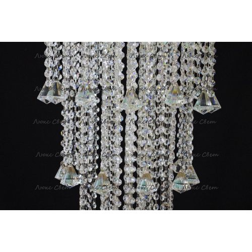 Люстра Капель 5 ламп конус 40 см длинная  в Новокузнецке Гусь Хрустальный