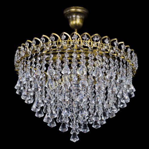 Люстра Капель Пирамида 30 с подвесом под бронзу в Новокузнецке Гусь Хрустальный