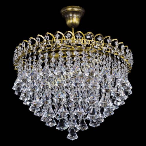 Люстра Капель Пирамида 40 с подвесом под бронзу в Новокузнецке Гусь Хрустальный