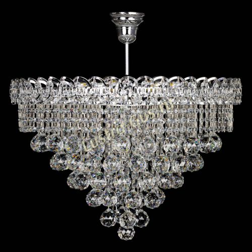 Люстра Капель Пирамида Шар 40 с подвесом в Новокузнецке Гусь Хрустальный