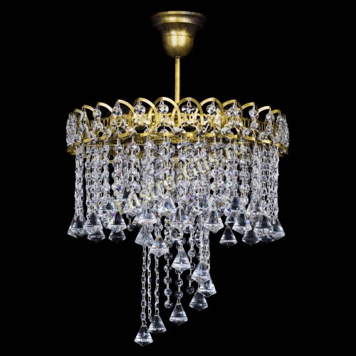 Люстра Капель Водоворот под бронзу конус 30 в Новокузнецке Гусь Хрустальный