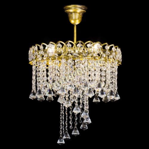 Люстра Капель Водоворот под бронзу конус 30 в Новокузнецке Гусь Хрустальный