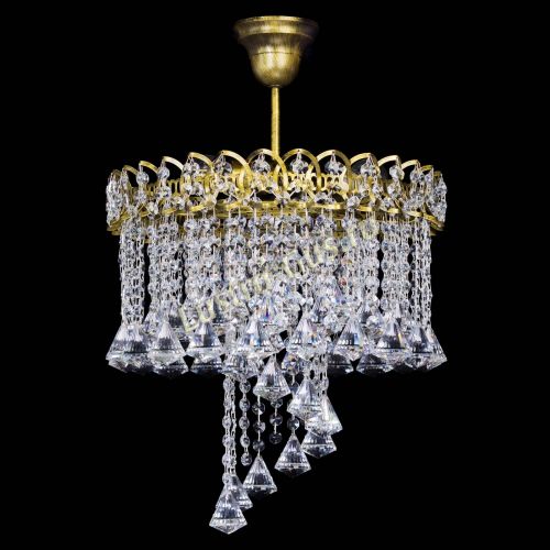 Люстра Капель Водоворот под бронзу конус 40 в Новокузнецке Гусь Хрустальный