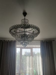 Люстра Хрустальный Каскад №8 с подвесом под бронзу в Новокузнецке отзыв и фото покупателя