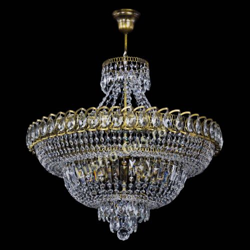 Люстра Хрустальный Каскад №8 с подвесом под бронзу в Новокузнецке Гусь Хрустальный