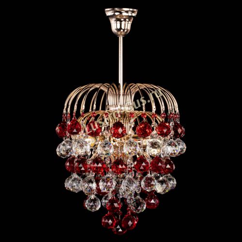 Люстра Хрустальные брызги шар 40 мм красная в Новокузнецке Гусь Хрустальный