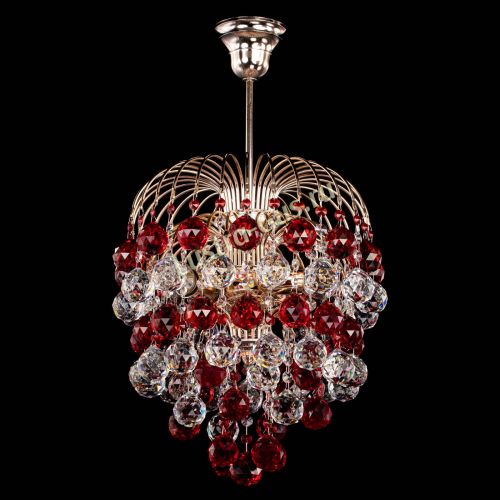 Люстра Хрустальные брызги шар 40 мм красная в Новокузнецке Гусь Хрустальный
