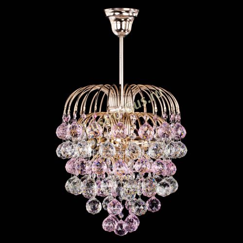Люстра Хрустальные брызги шар 40 мм розовая в Новокузнецке Люстра Хрустальные брызги шар 40 мм розовая в Новокузнецке
