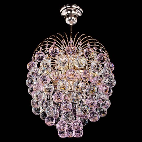 Люстра Хрустальные брызги шар 40 мм розовая в Новокузнецке Гусь Хрустальный
