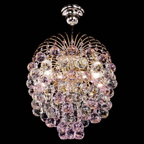 Люстра Хрустальные брызги шар 40 мм розовая в Новокузнецке Гусь Хрустальный