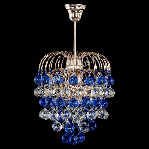 Люстра Хрустальные брызги шар 40 мм синяя в Новокузнецке Гусь Хрустальный