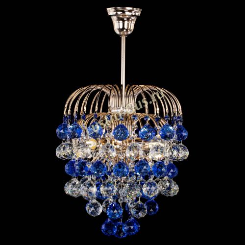 Люстра Хрустальные брызги шар 40 мм синяя в Новокузнецке Гусь Хрустальный
