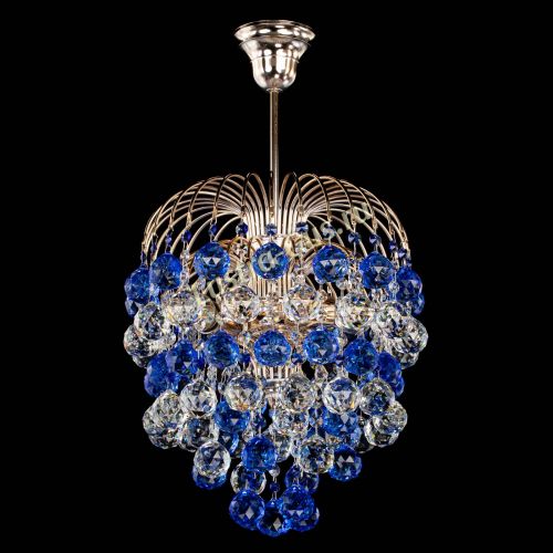 Люстра Хрустальные брызги шар 40 мм синяя в Новокузнецке Гусь Хрустальный