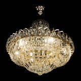 Люстра Кольцо Классика с подвесом, диаметр - 500 мм, цвет - золото, Люстры Гусь Хрустальный