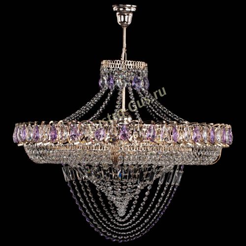 Люстра Кольцо Классика Веер №8 фиолетовая в Новокузнецке Гусь Хрустальный