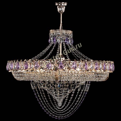 Люстра Кольцо Классика Веер №8 фиолетовая в Новокузнецке Гусь Хрустальный