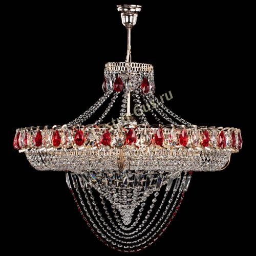 Люстра Кольцо Классика Веер №8 красная в Новокузнецке Гусь Хрустальный