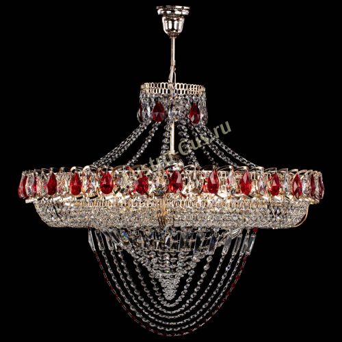 Люстра Кольцо Классика Веер №8 красная в Новокузнецке Гусь Хрустальный