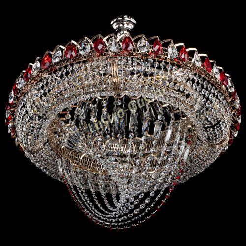 Люстра Кольцо Классика Веер №8 красная в Новокузнецке Гусь Хрустальный
