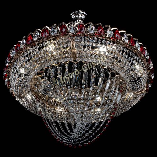 Люстра Кольцо Классика Веер №8 красная в Новокузнецке Гусь Хрустальный