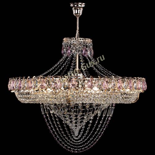 Люстра Кольцо Классика Веер №8 розовая в Новокузнецке Гусь Хрустальный
