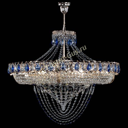 Люстра Кольцо Классика Веер №8 синяя в Новокузнецке Гусь Хрустальный