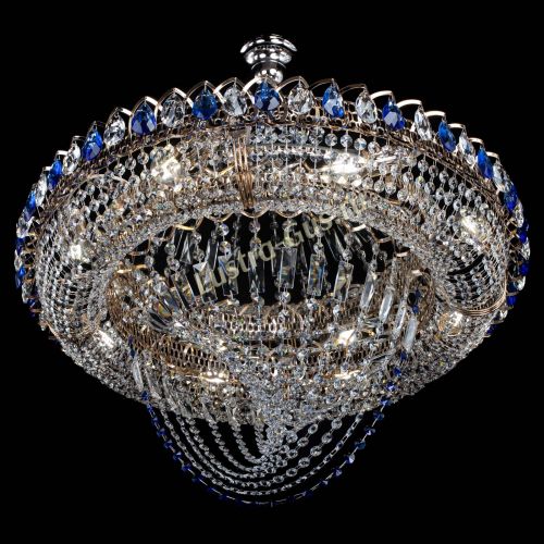 Люстра Кольцо Классика Веер №8 синяя в Новокузнецке Гусь Хрустальный